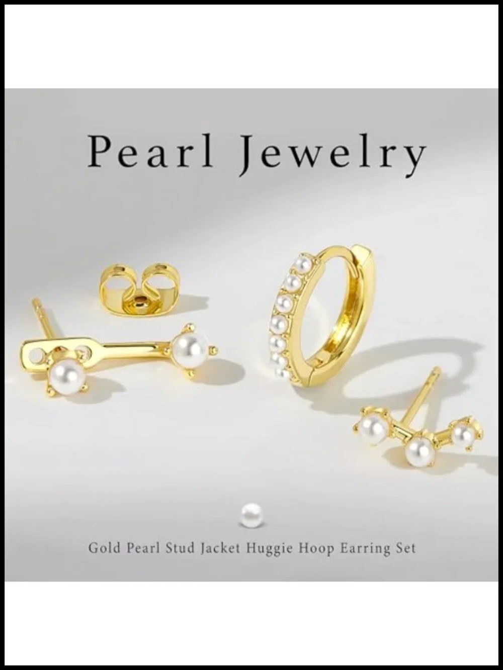 3 Pairs Dainty Small Earrings Set for Women, Birthstone Stud Huggie Hoop Jacket